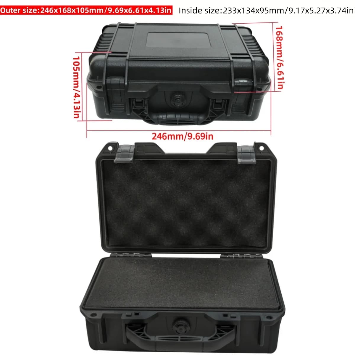 Rugged Waterproof Hard Carry Case with Foam Interior