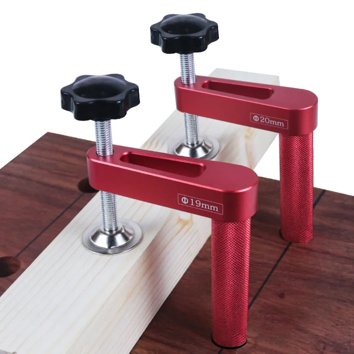 Aluminum Dog Hole Clamp for Workbench, 19/20mm
