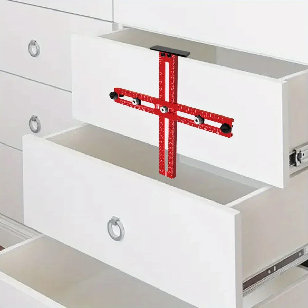 Adjustable Cabinet Handle and Knob Drill Guide Template