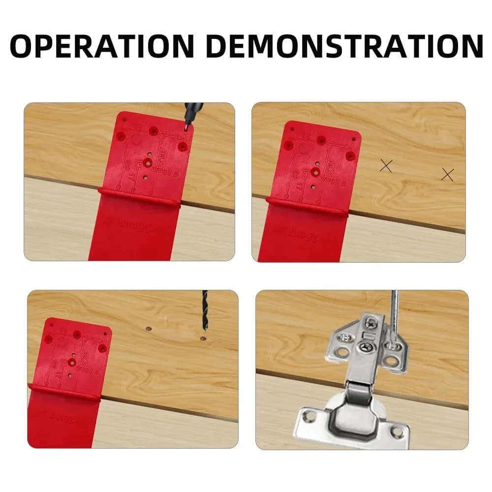 Hinge Hole Drilling Guide Template, 26/35/40mm