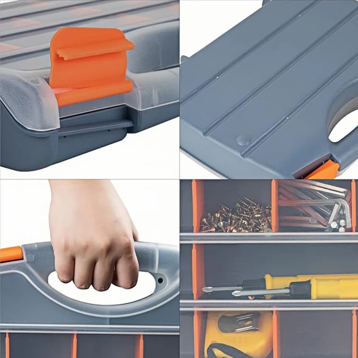 12-Compartment Workshop Organizer Box with Handle
