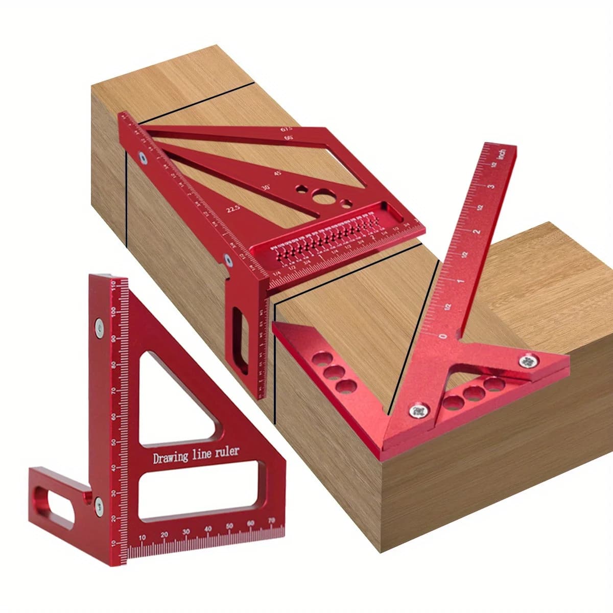 Carpenter Square Protractor and Center Scribe Gauge Kit