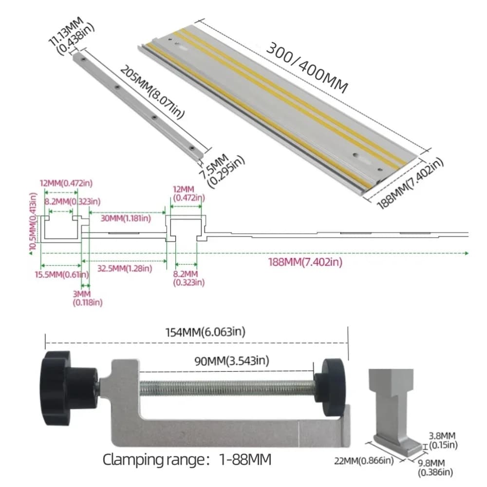 Aluminum Track Saw Guide Rail for Circular Saws