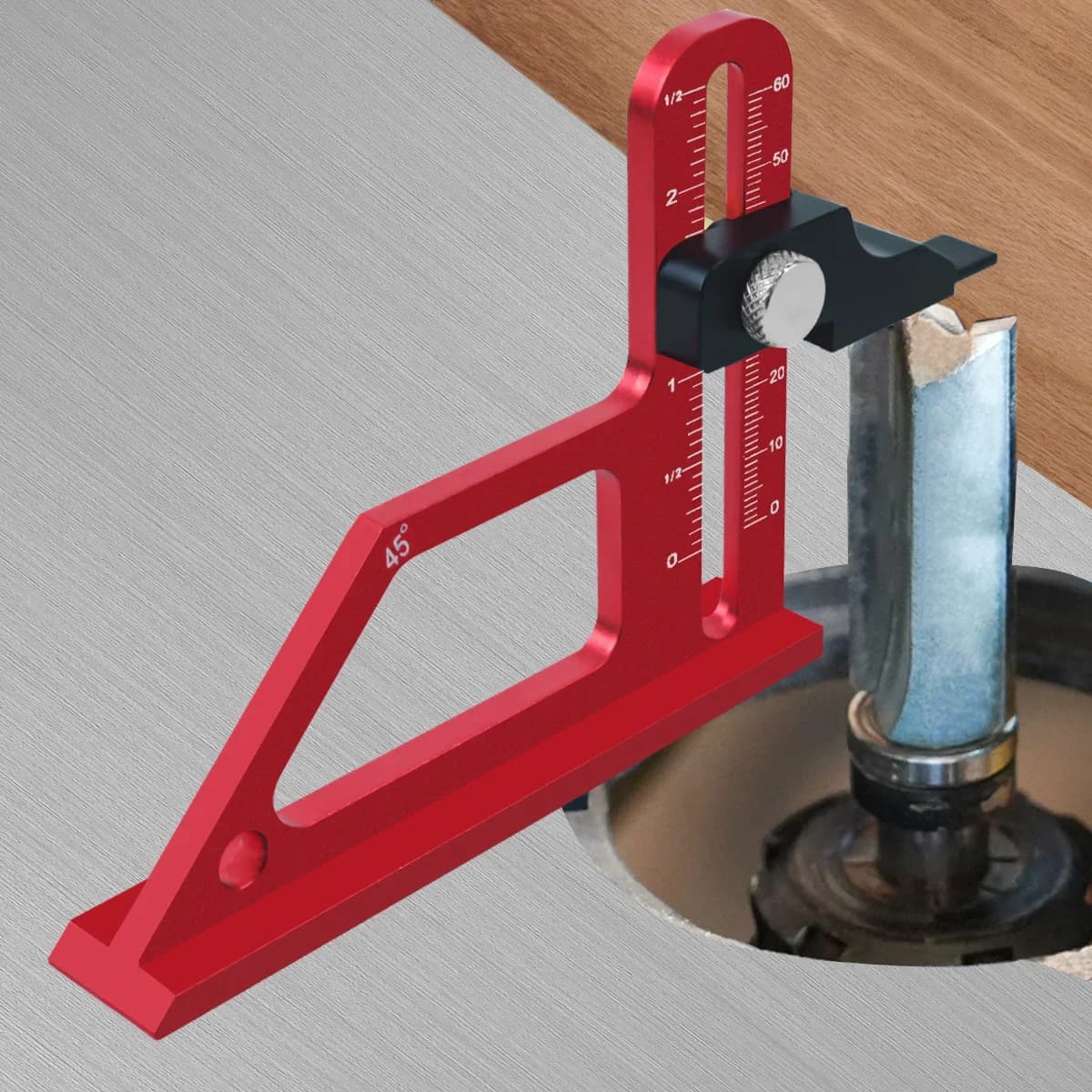 Adjustable Table Saw Depth Gauge with Metric and Inch