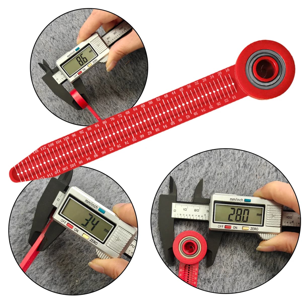 Adjustable Plastic Woodworking Compass Ruler