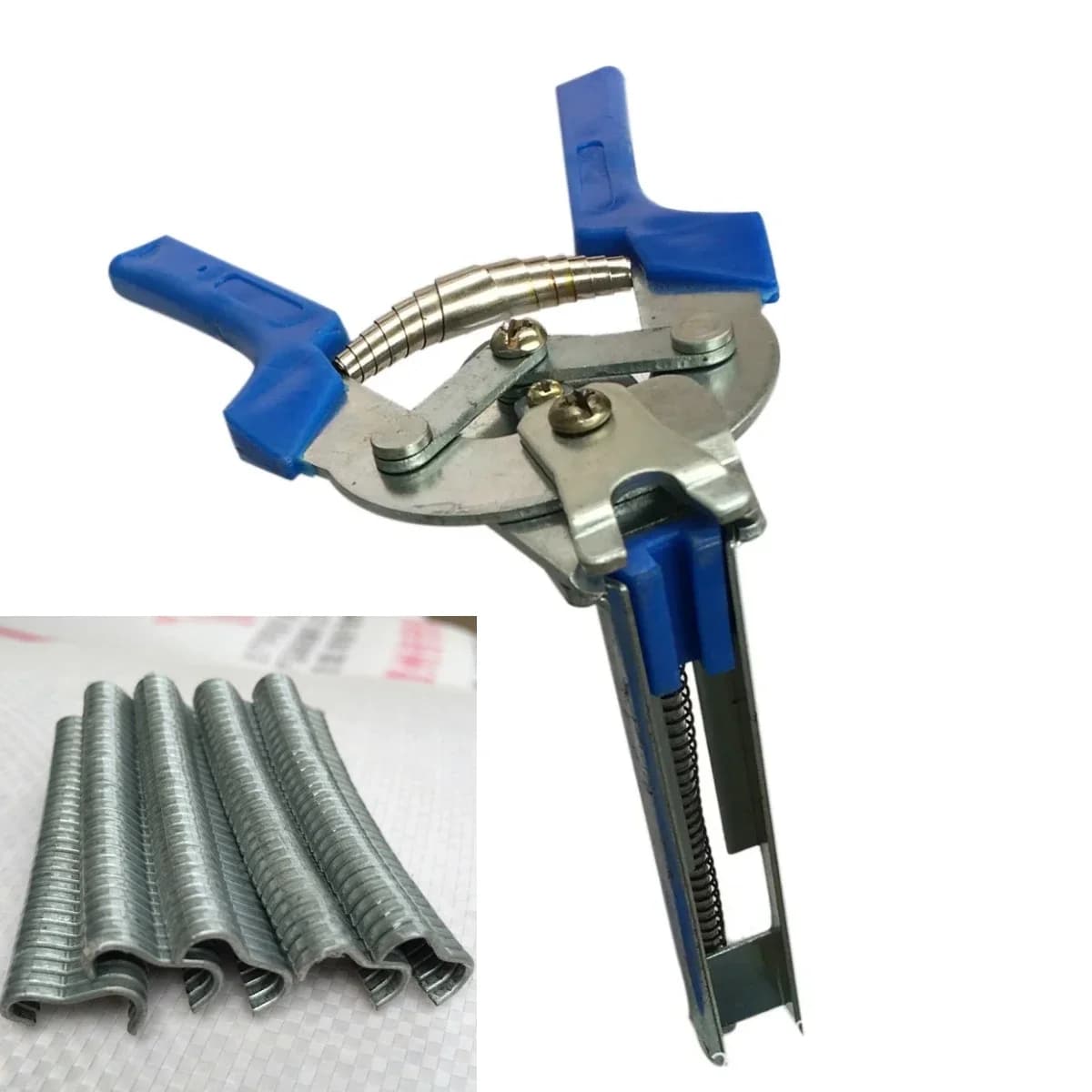 Hog Ring Plier Tool with 600pcs M Clips Staples