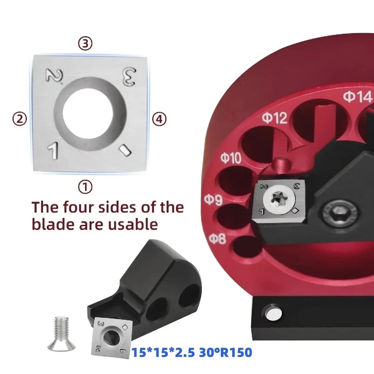8-Hole Dowel Maker Jig Kit with Carbide Blades, 8-20mm