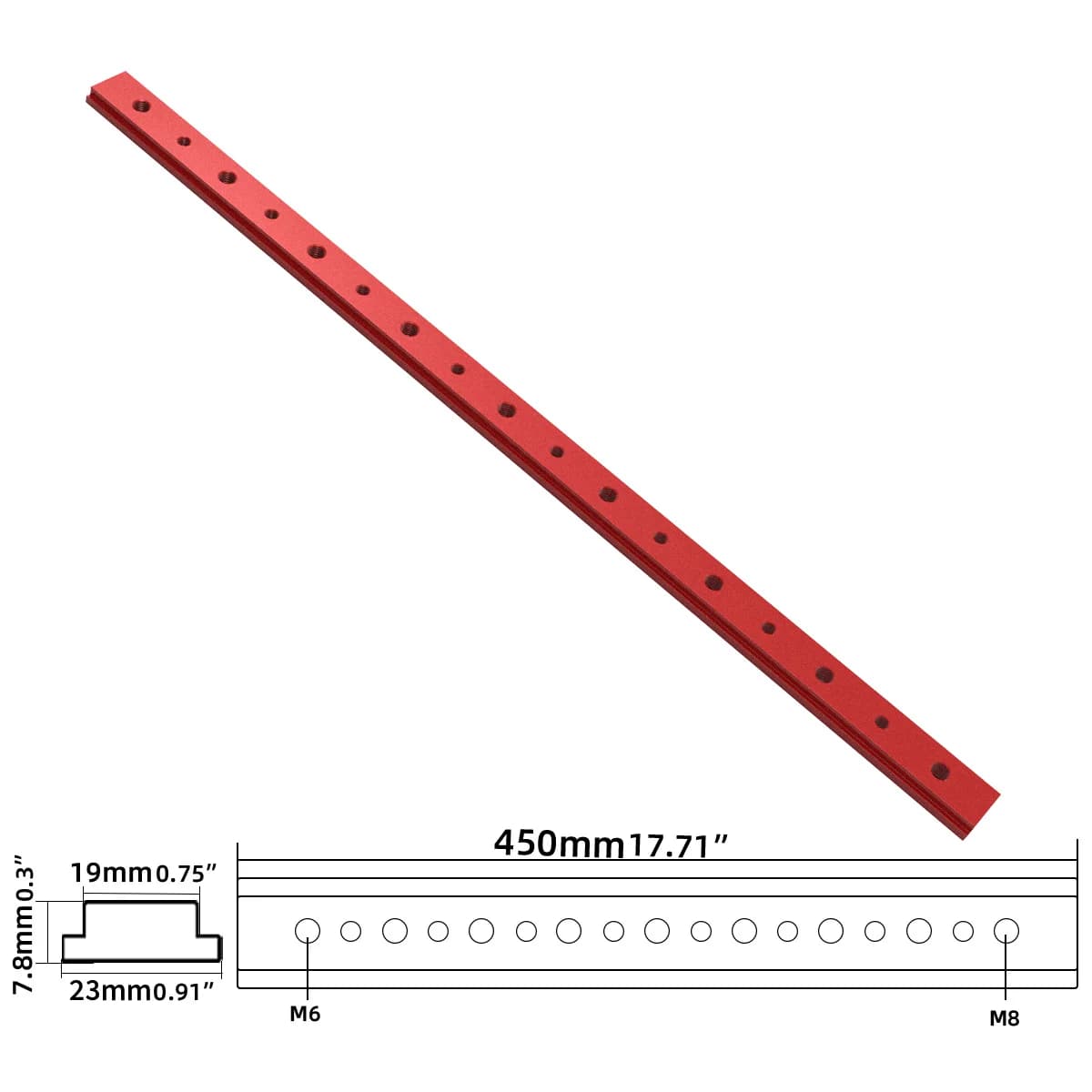 Aluminum T-Slot Miter Track Slider with Screws