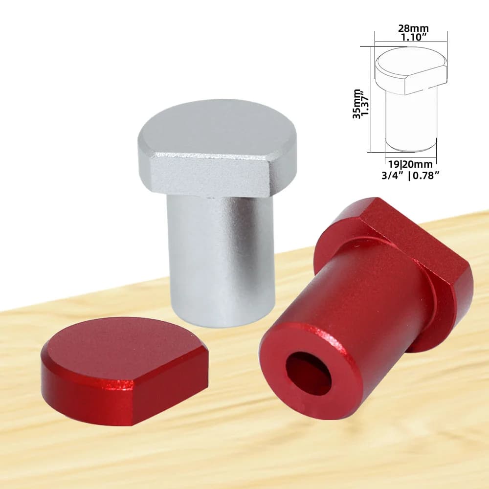 Aluminum Workbench Peg Brake Stops for 19/20mm Dog Holes