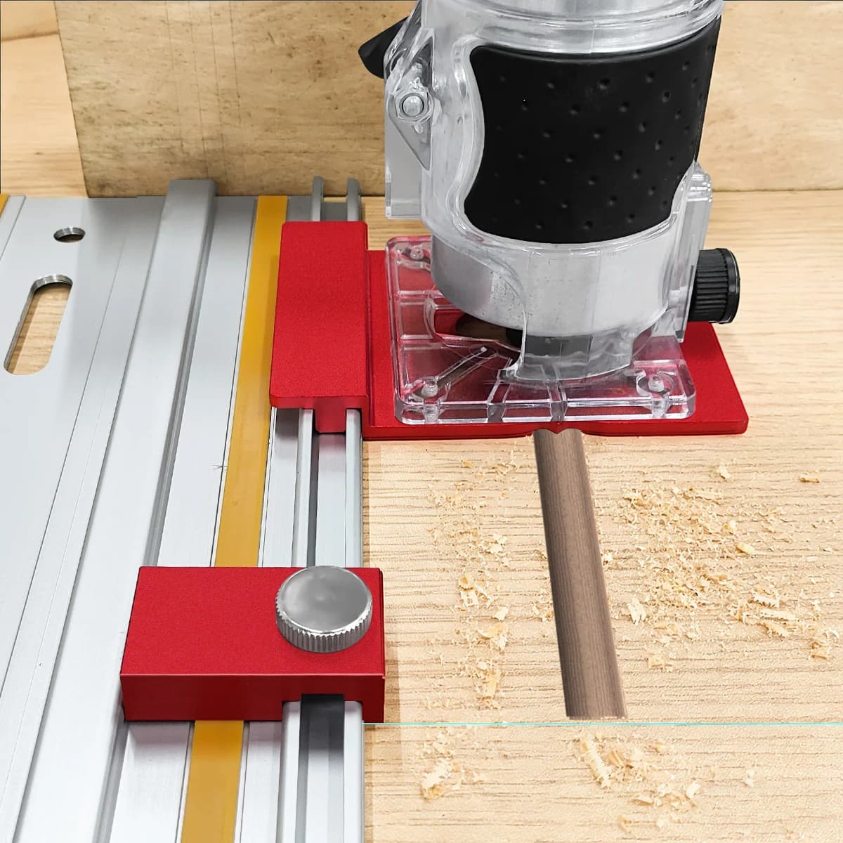 Aluminum Router Guide Rail Adapter with 2 Stop Pieces