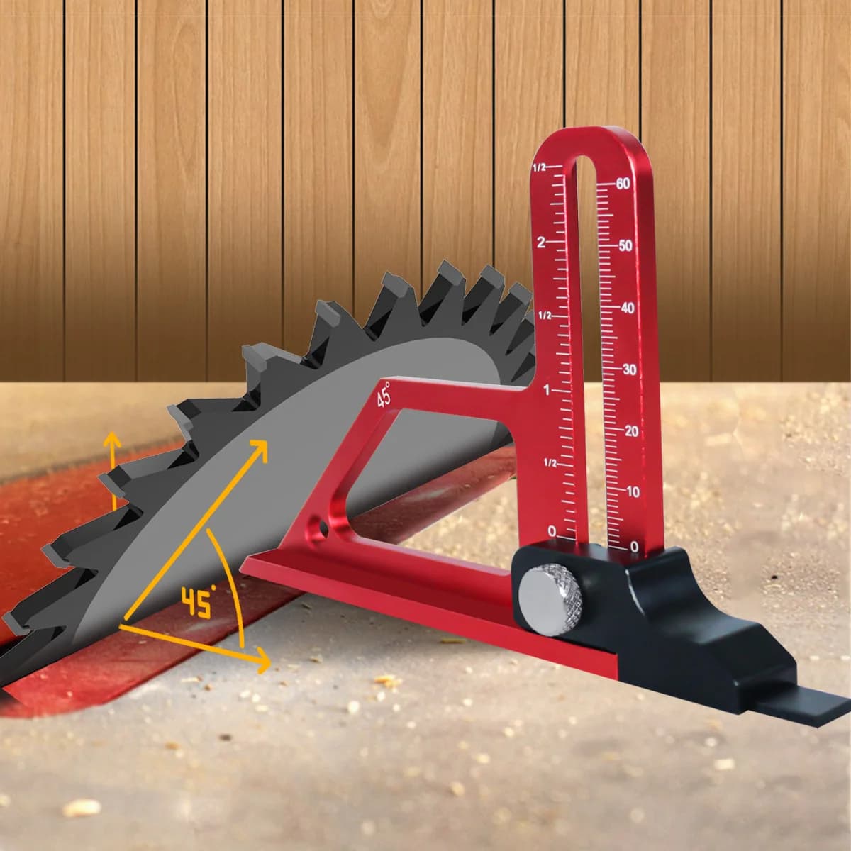 Quick Setup Depth Gauge for Table Saws, 0-60mm