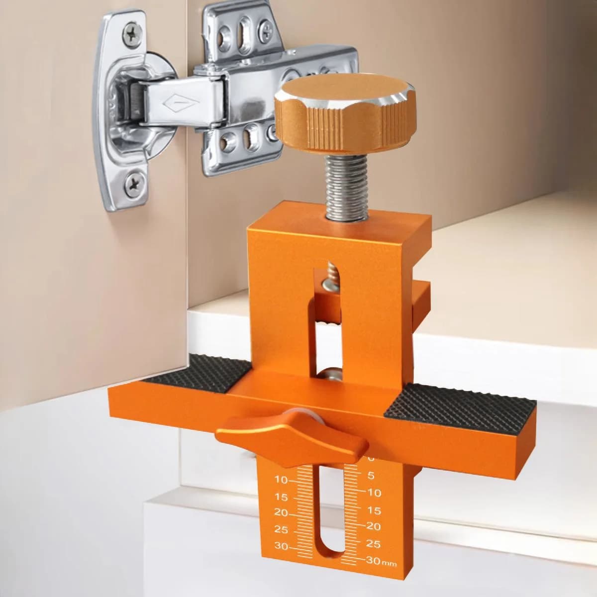 Adjustable Woodworking Cabinet Door Installation Jig, 7-40mm