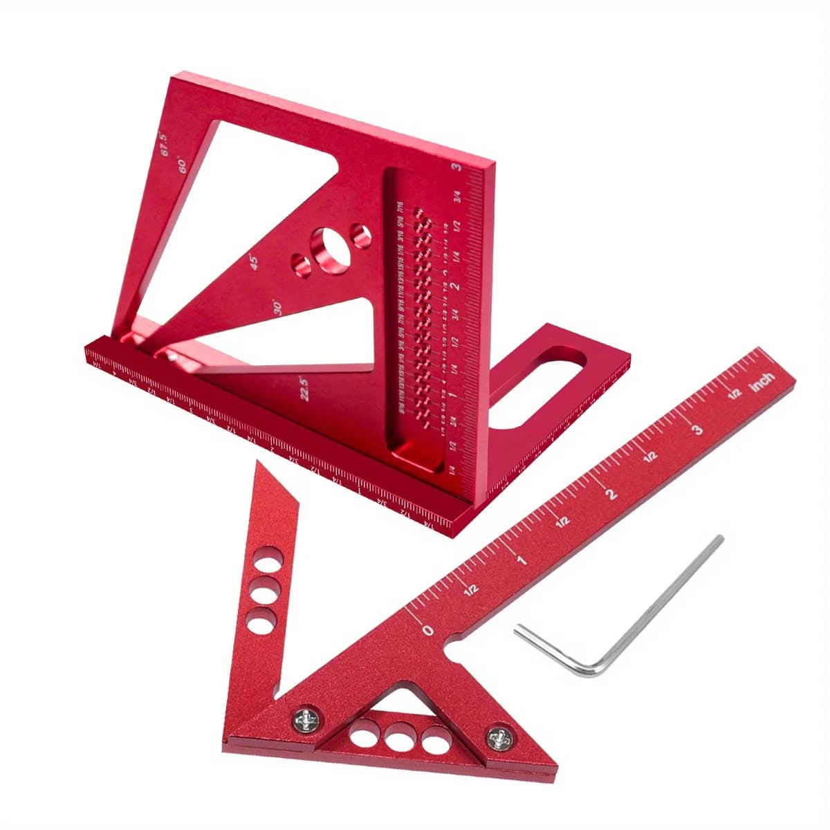 2-Piece Aluminum Protractor and Carpenter Square Kit