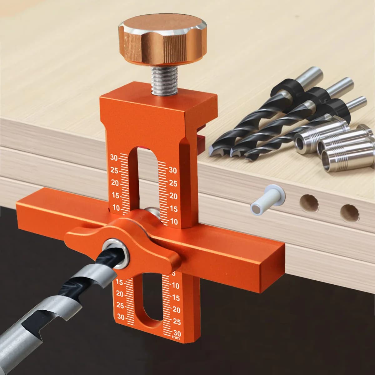2-in-1 Cabinet Door Installation Jig with Drill Guide