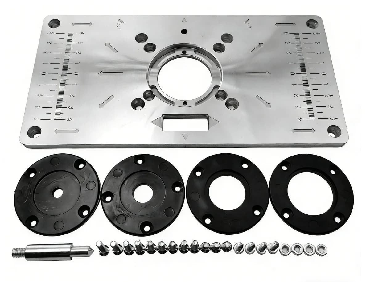 Aluminum Router Table Insert Plate with Rings