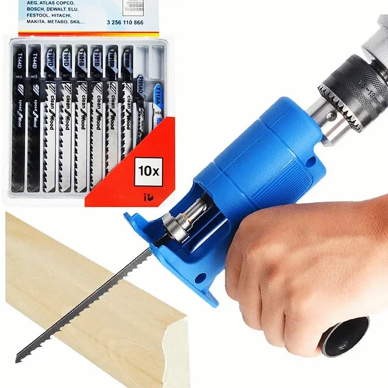 Portable Reciprocating Saw Adapter for Electric Drills