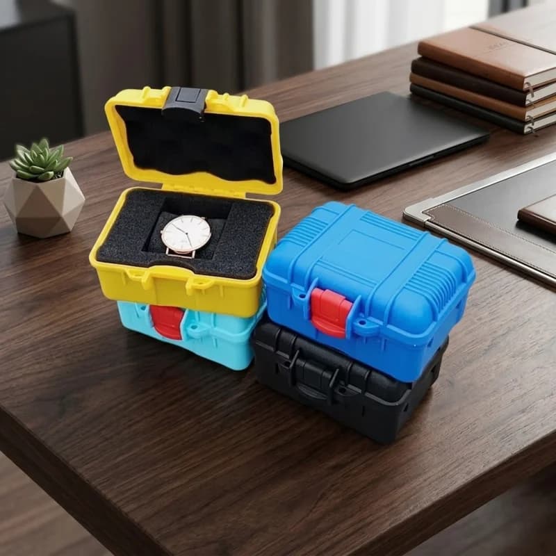 Portable Mini Plastic Toolbox with Foam, 125x112x70mm