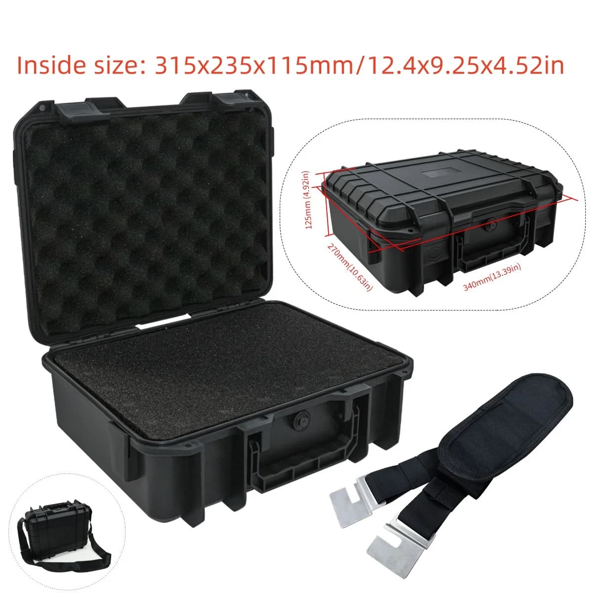 Waterproof Hard Carry Case with Shoulder Strap