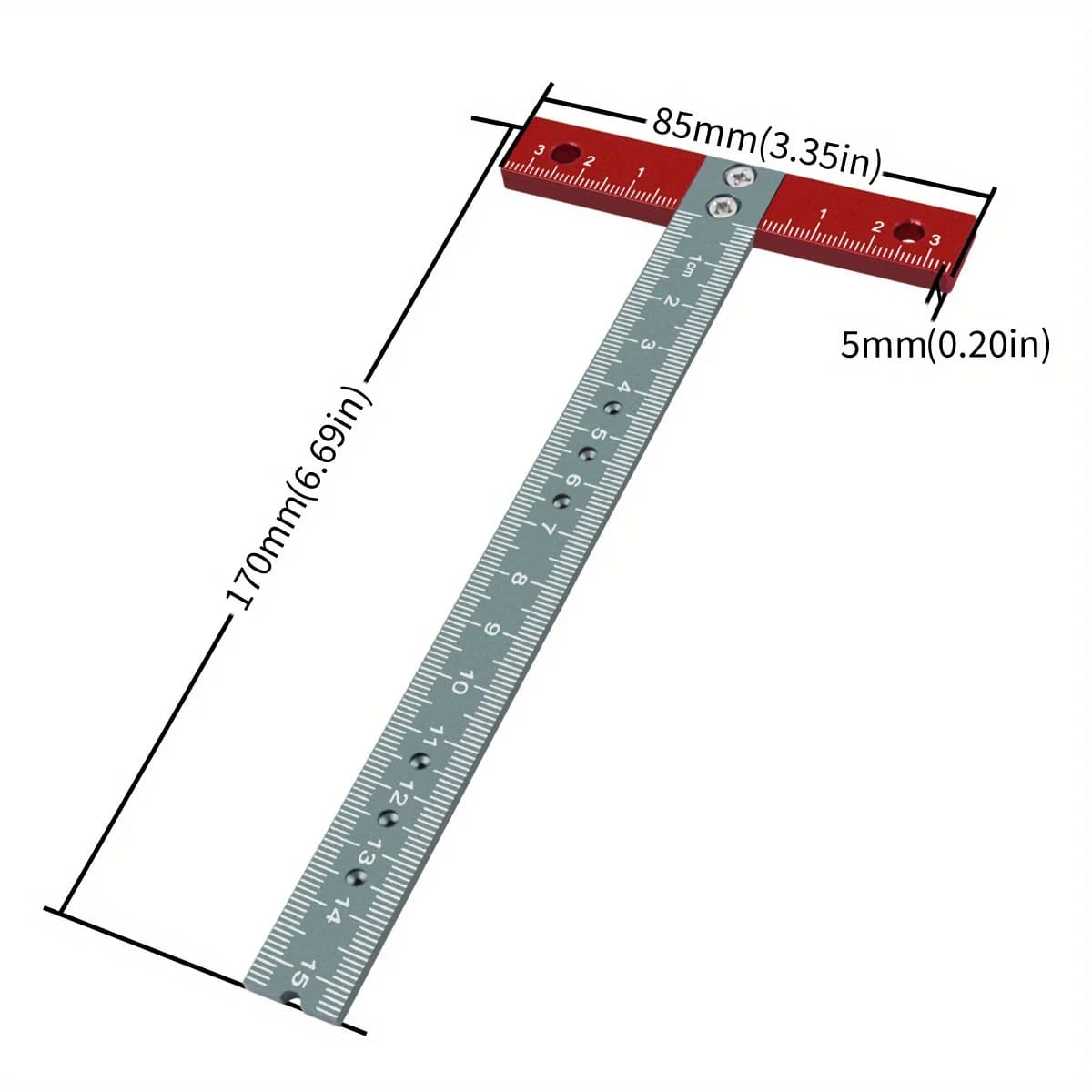 170x85mm Aluminum T-Square for Woodworking