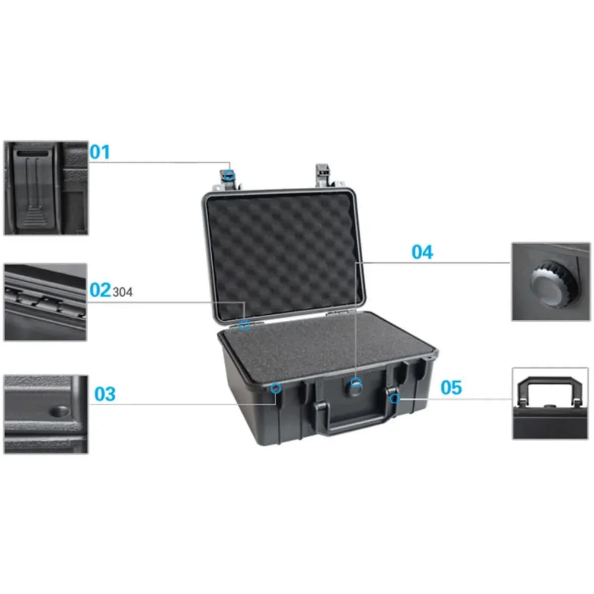 Waterproof Hard Impact Resistant Tool Storage Case