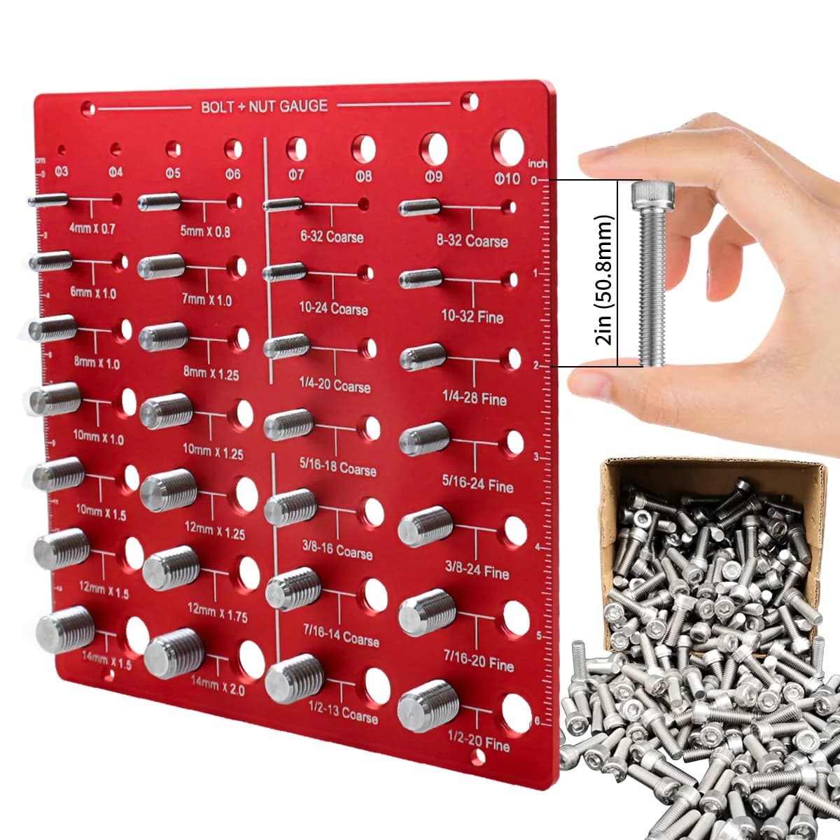 Nut and Bolt Thread Checker Gauge Set