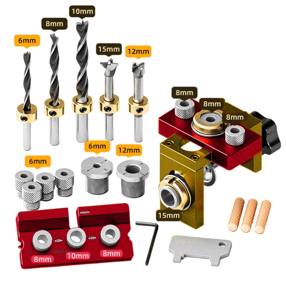 3-In-1 Adjustable Doweling And Pocket Hole Jig Kit