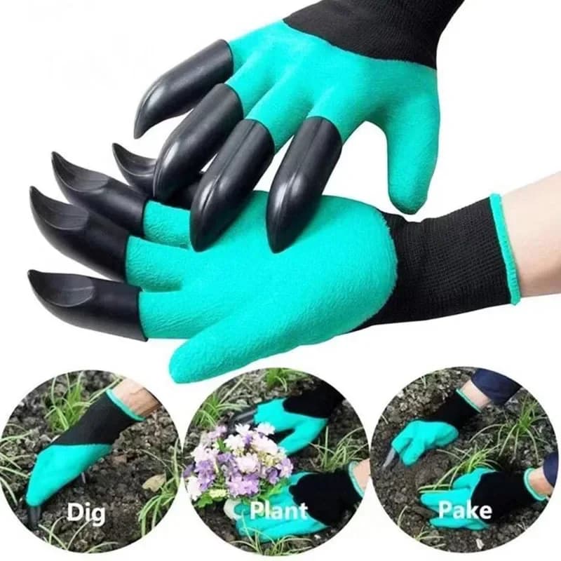 Gardening Gloves with Built-in Claws for Digging