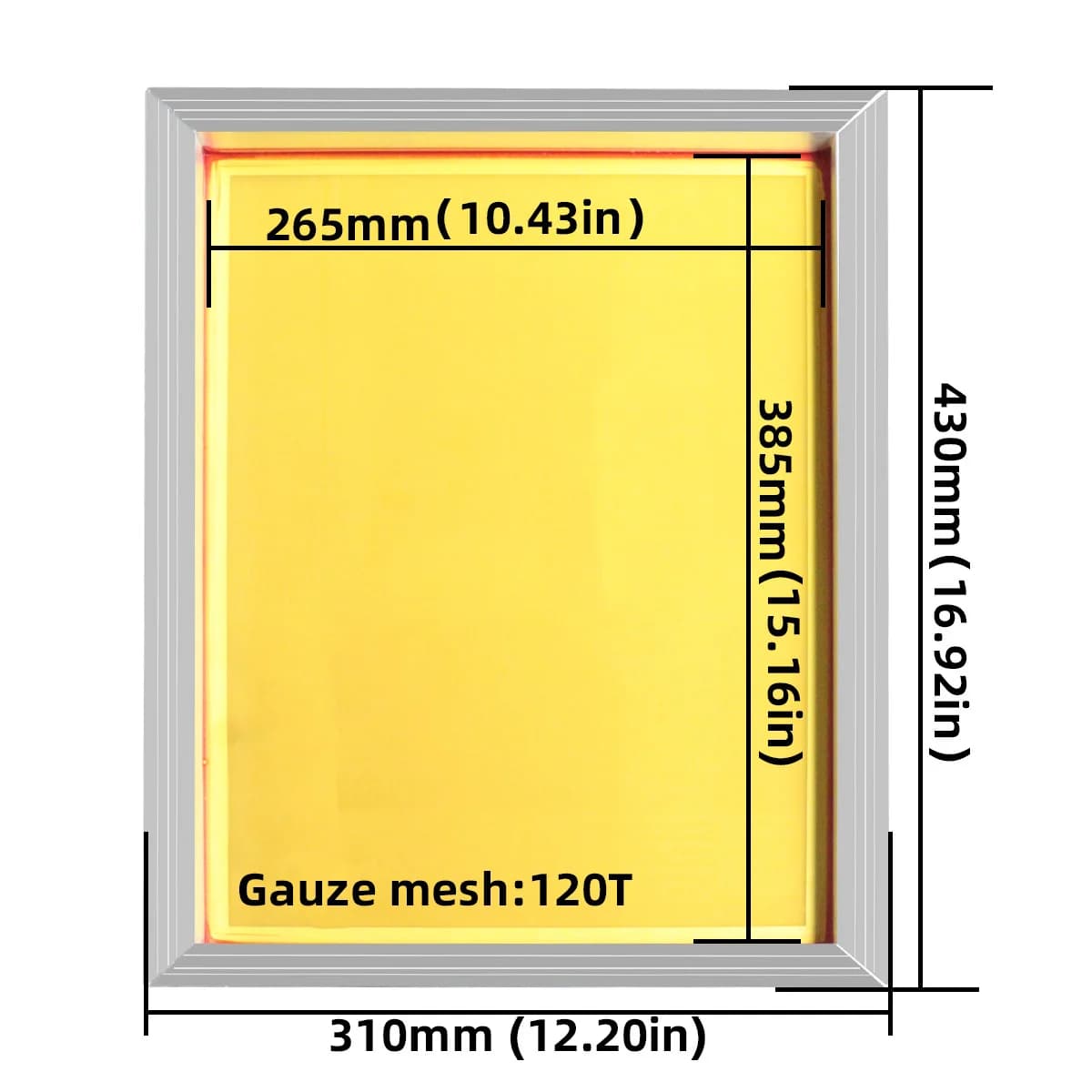 Aluminum Screen Printing Frame, 43x31cm, 120T