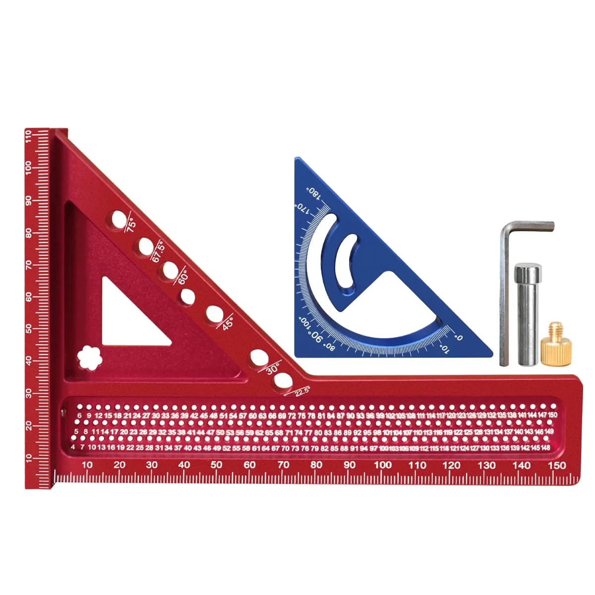 2-in-1 Carpentry Set Square and Triangle Ruler