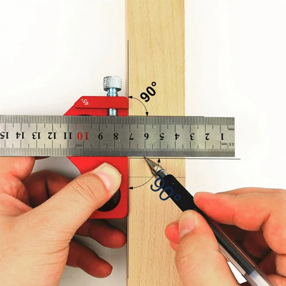 Steel Ruler Positioning Block with Angle Scriber