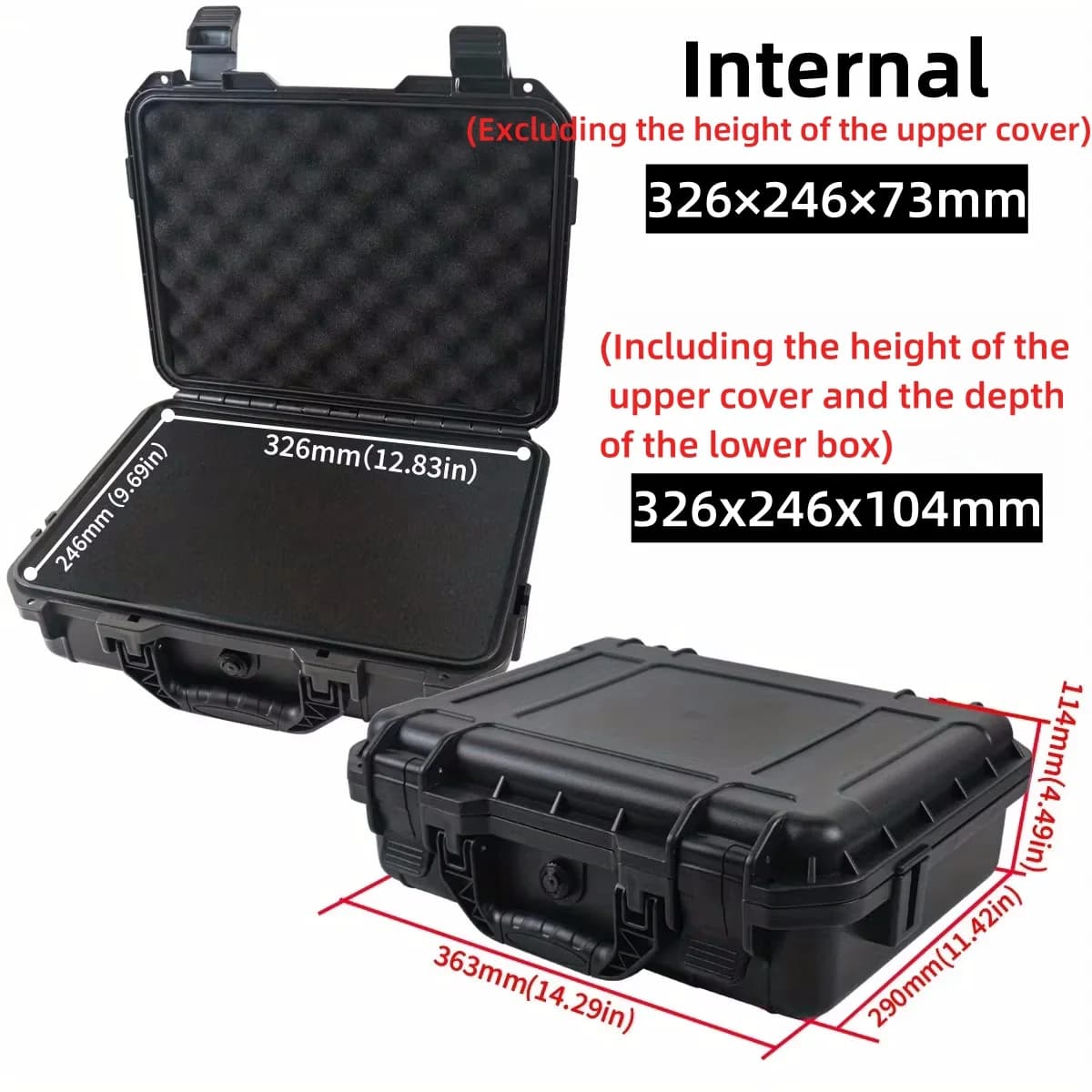 Waterproof Hard Carry Case with Pre-cut Sponge