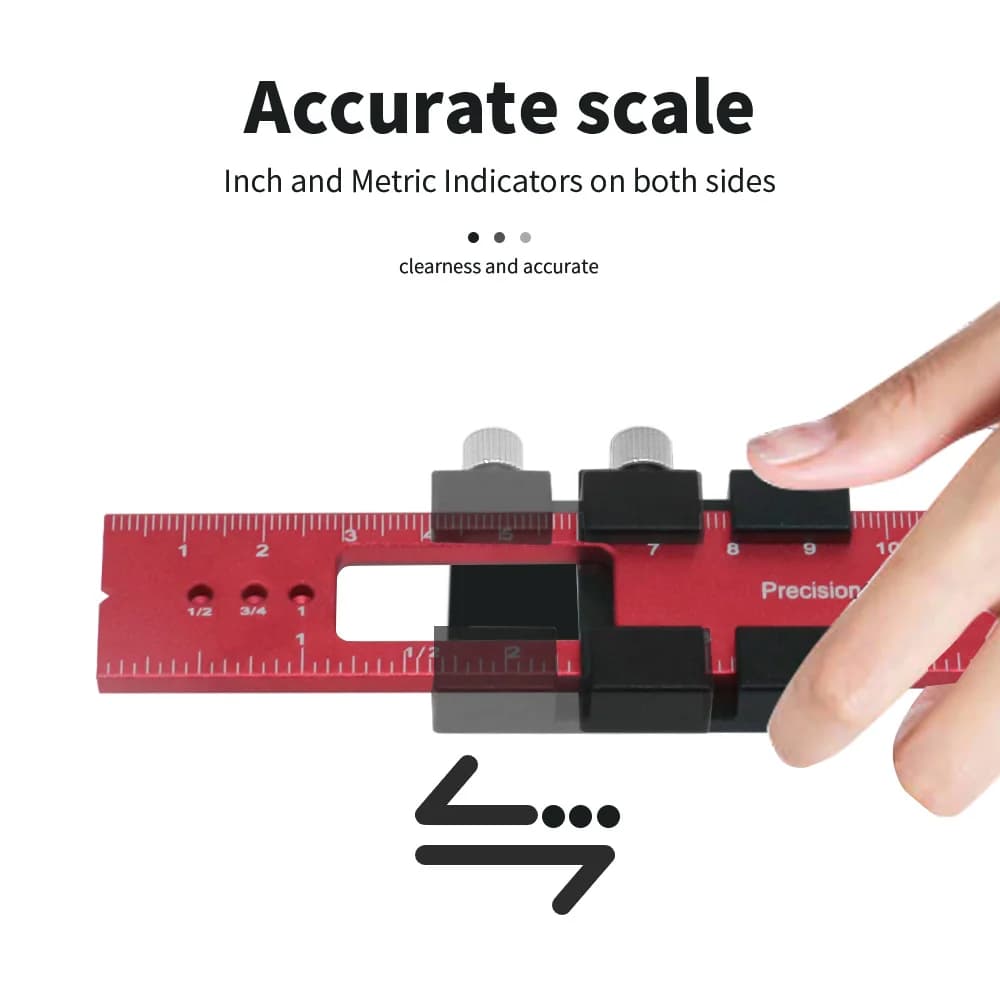 Precision Pocket Ruler With T-Track Slide Stops