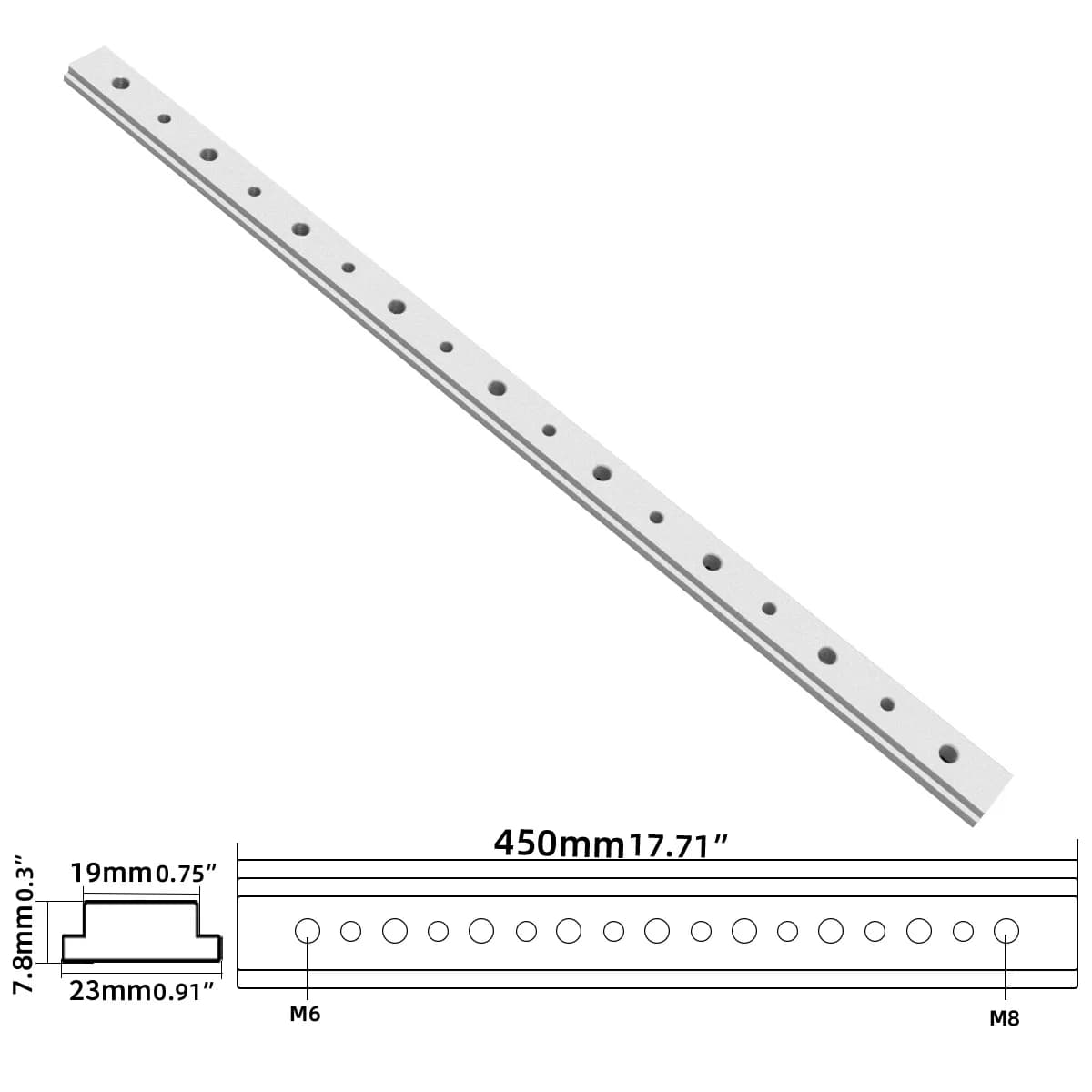 Aluminum T-Slot Miter Track Slider with Screws
