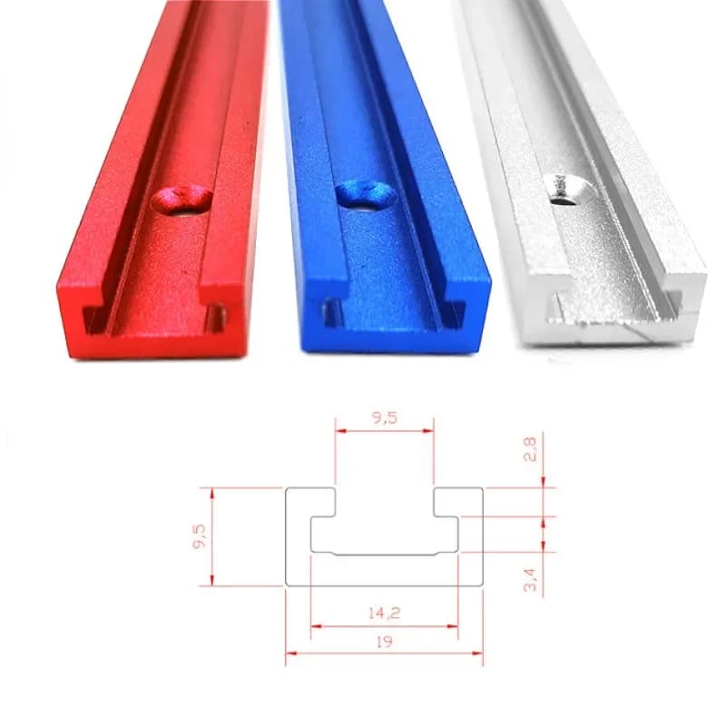 500mm Double-Cut T-Track with T-Bolt Knob Set