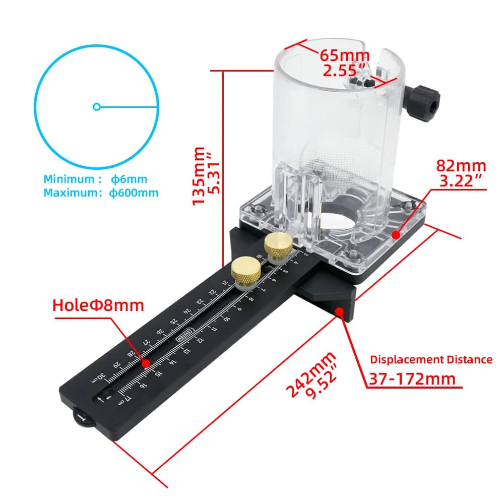 Woodworking Circle Cutting Jig with Slotting Base