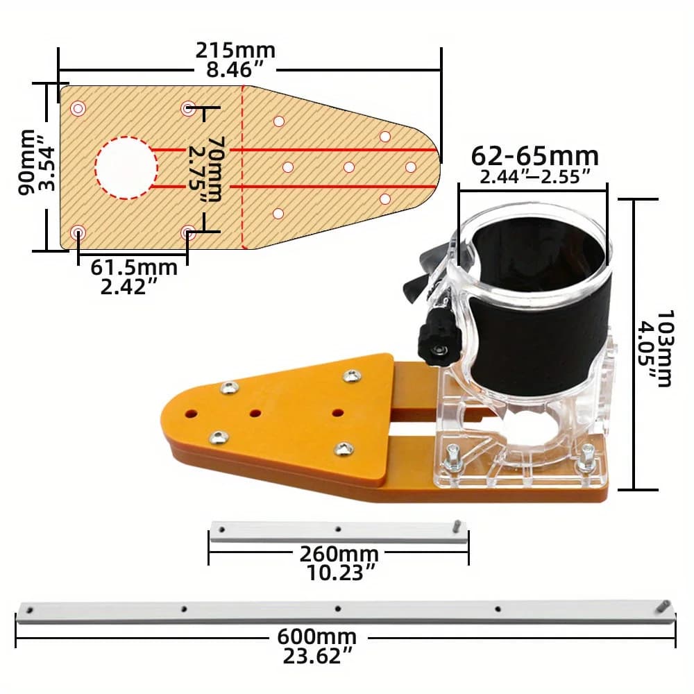 Router Circle Cutter Jig 0.79 to 14.17 Inch Diameter