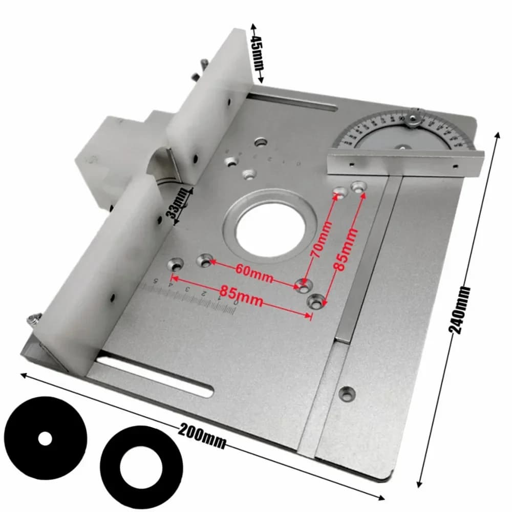 Aluminum Router Table Insert Plate with Miter Gauge