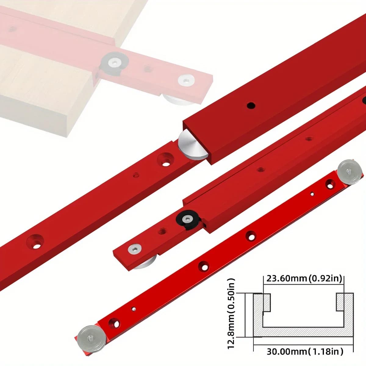 2pcs Aluminum T-Track Miter Bar Slider Kit