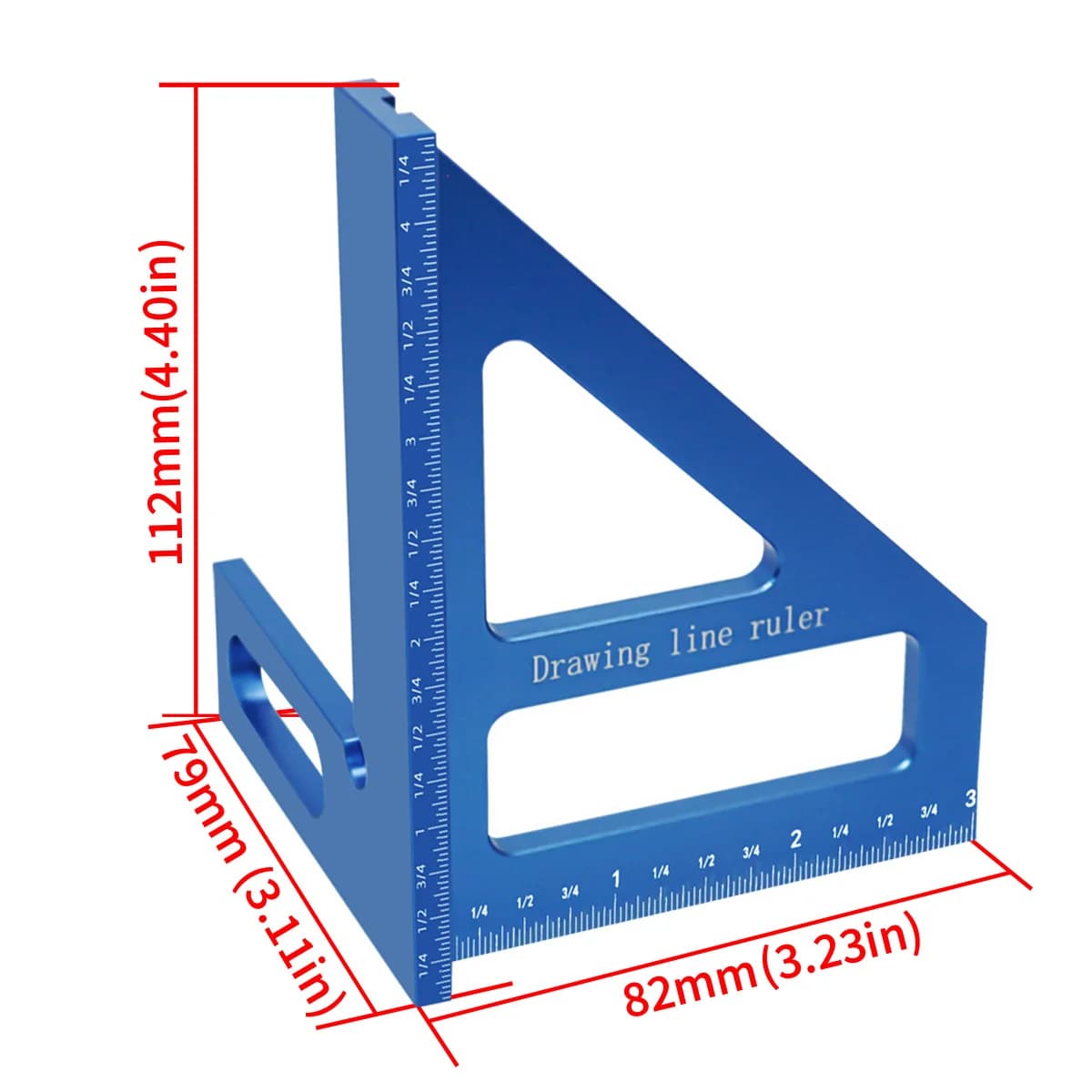 45/90 Degree Aluminum Miter Triangle Ruler
