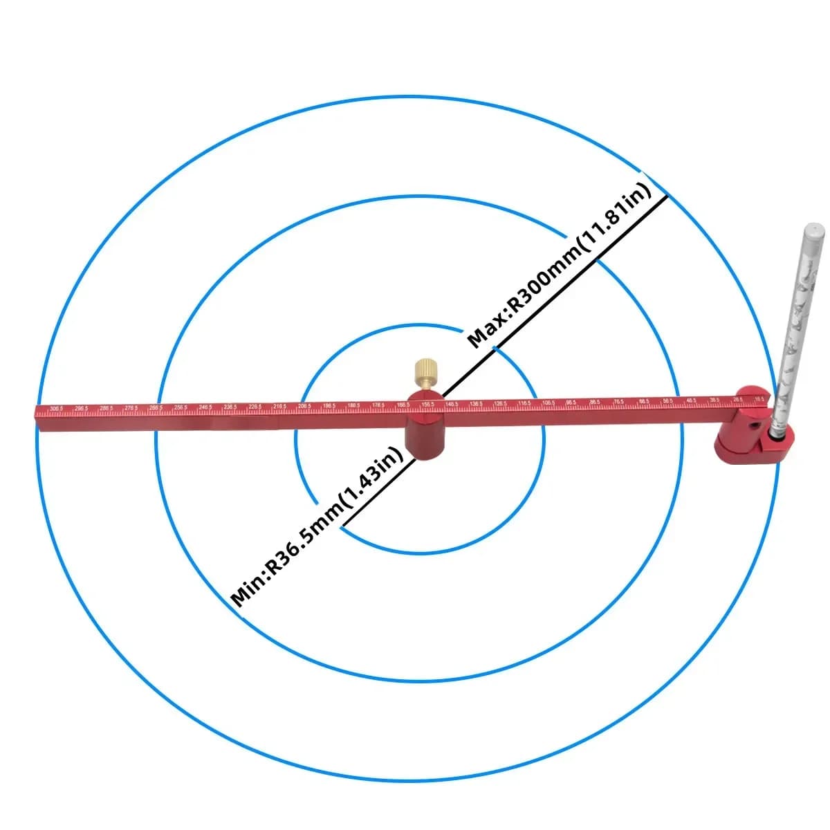 Adjustable Aluminum Circle Ruler and Compass