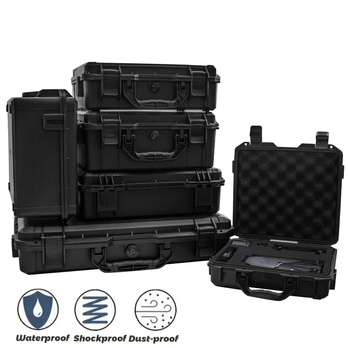 Universal Portable Plastic Tool Box with Foam Insert