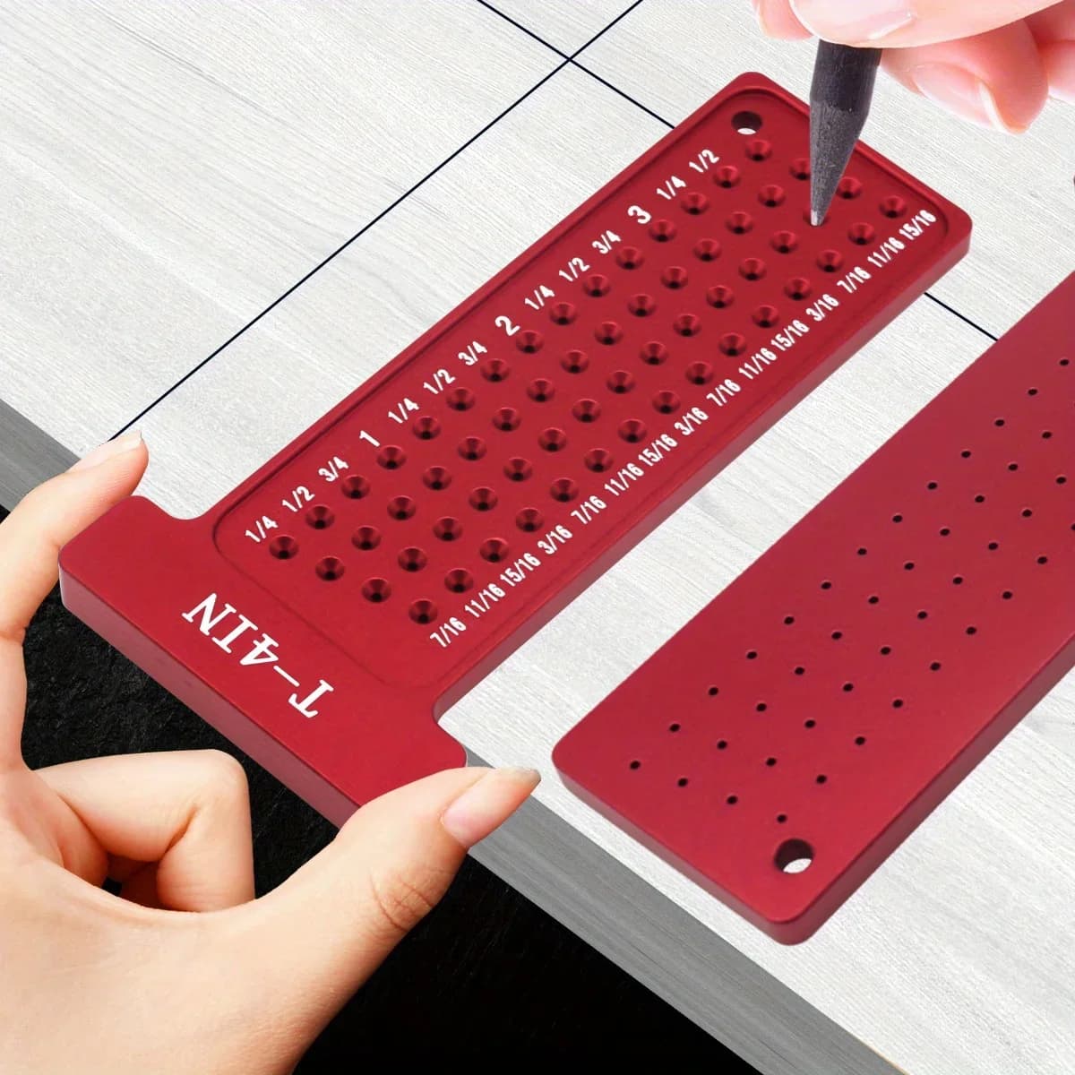 Aluminum T-Square Scribing Gauge and Right Angle Ruler