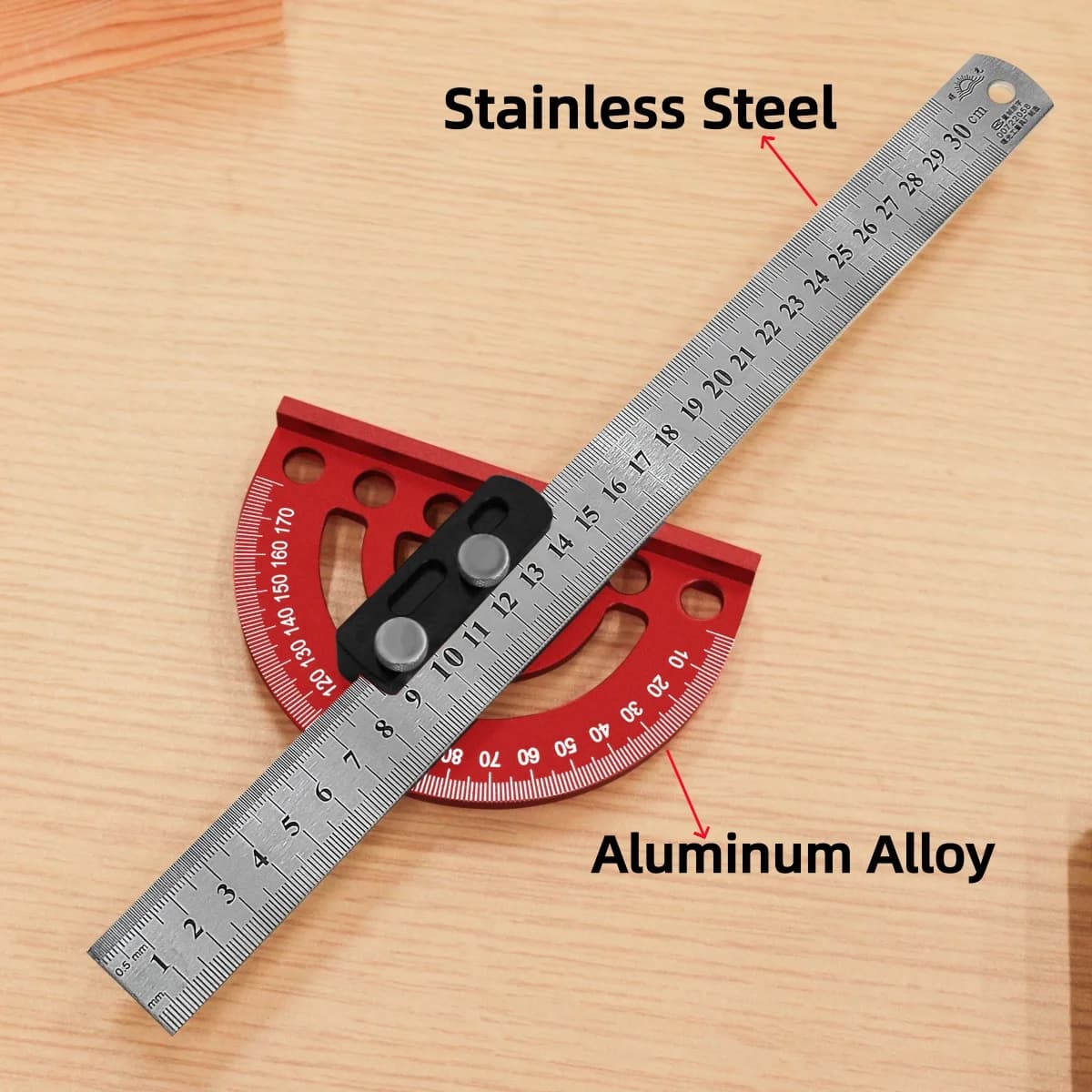 Aluminum 180 Degree Precision Protractor and Scribe
