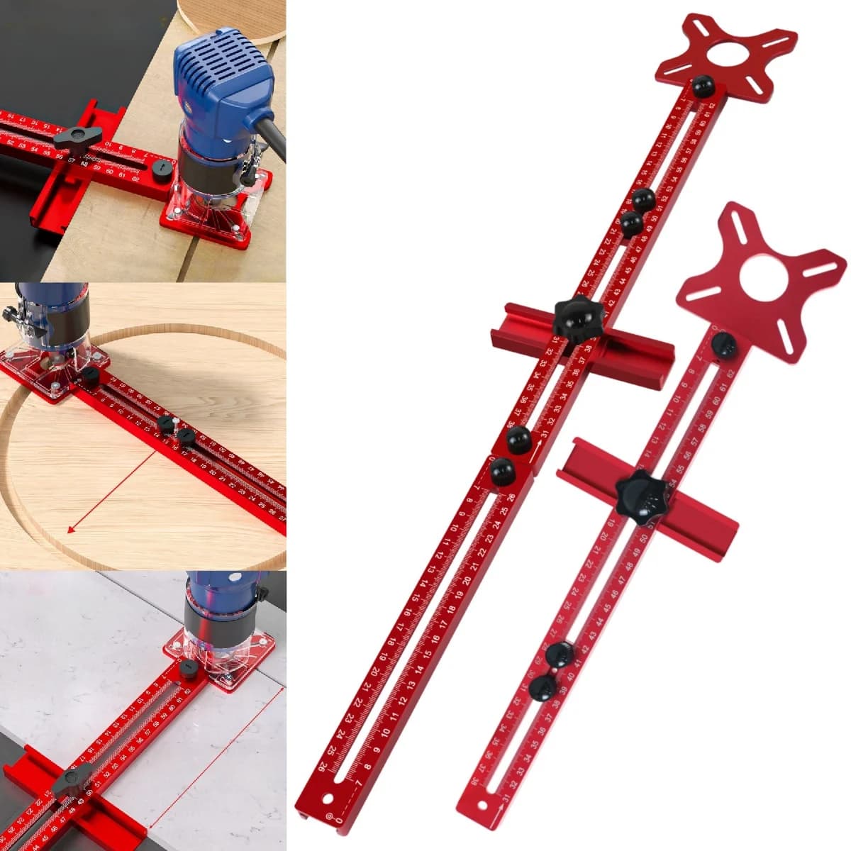 Extended 3-in-1 Aluminum Router Circle Cutting Jig