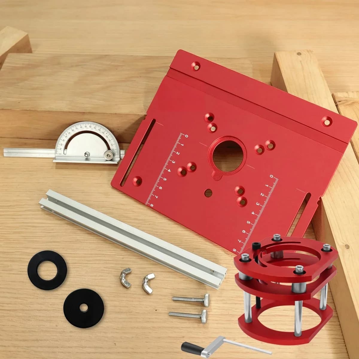 Precision Aluminum Router Lift Base with Insert Plate