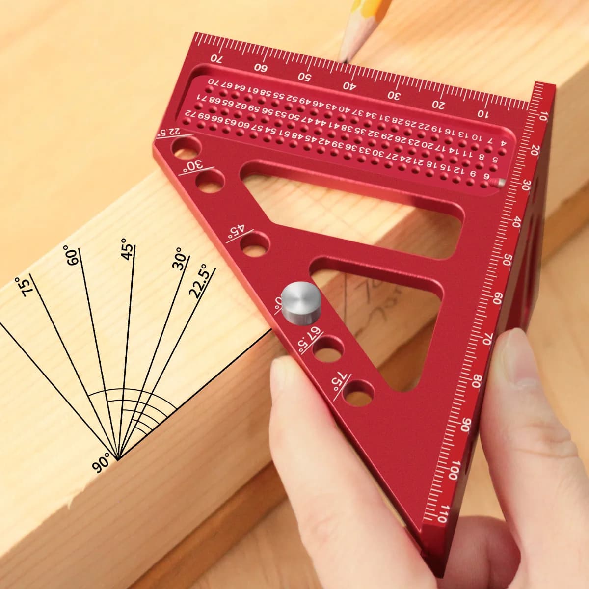 Extended 3D Multi-Angle Carpentry Square Protractor