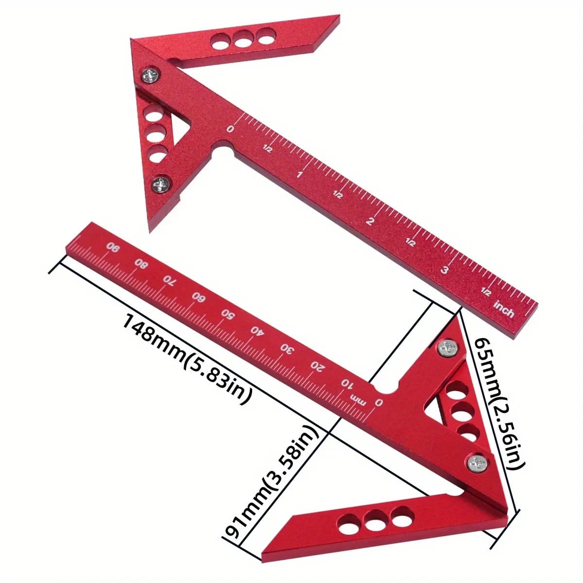 2-Piece Aluminum Protractor and Carpenter Square Kit
