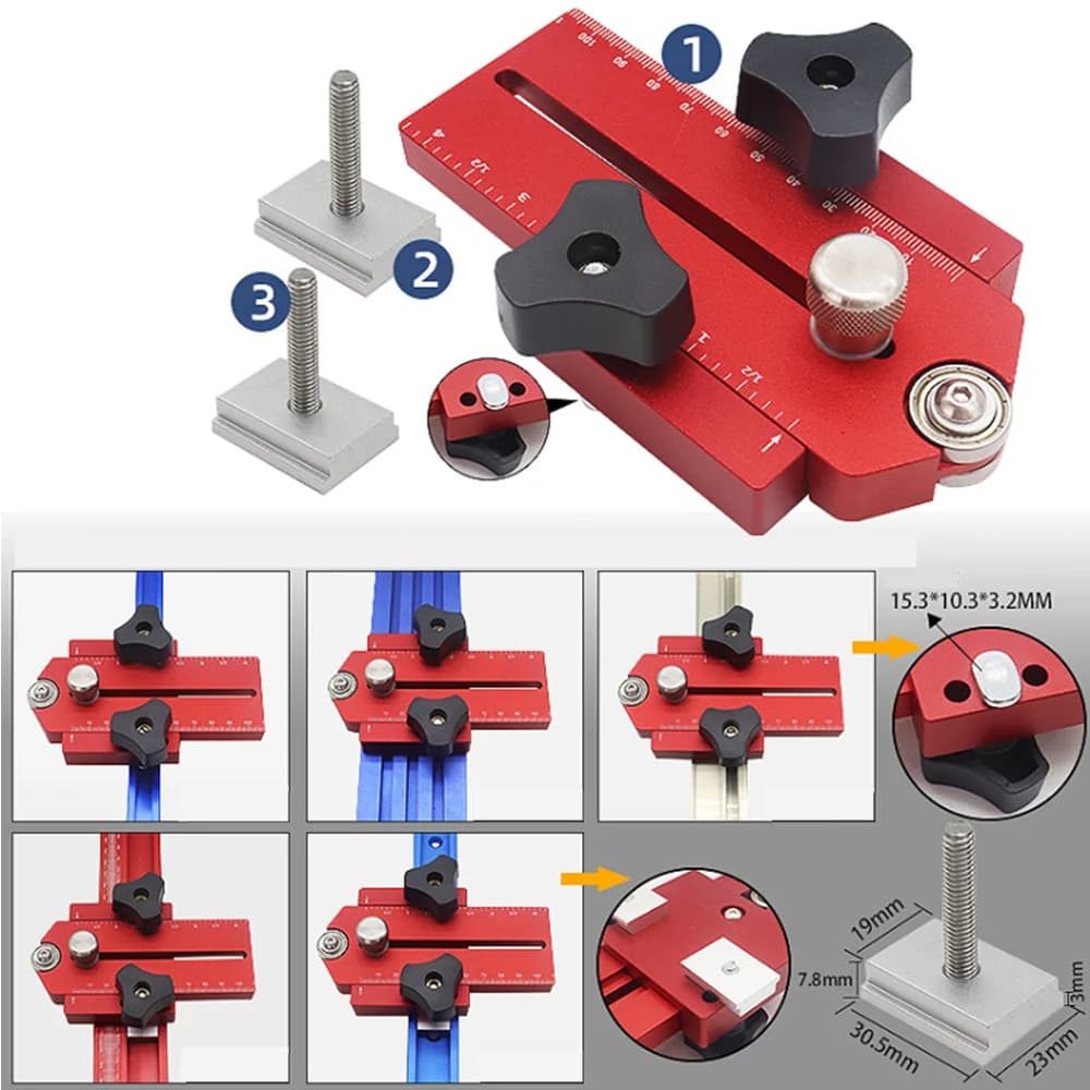 Adjustable T-Track Feather Board for Table Saw