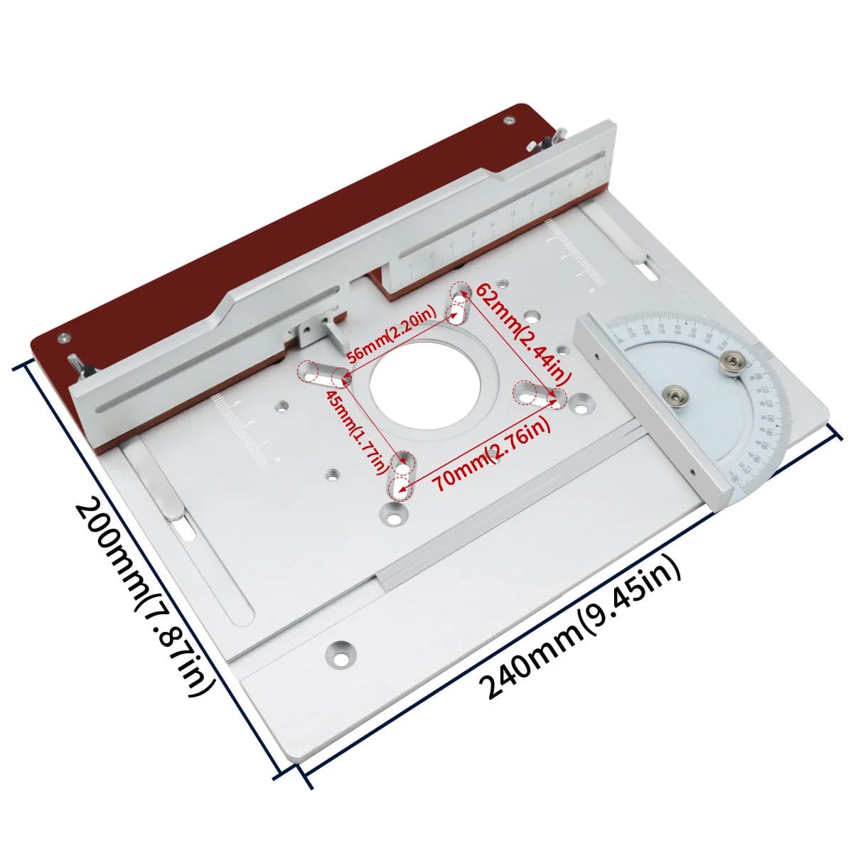 Aluminum Router Table Insert Plate with Tenoning Fence