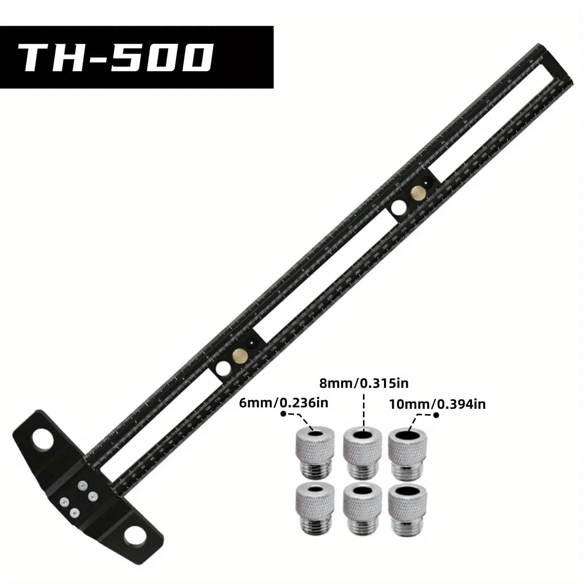 Aluminum Drilling Positioning Ruler with Drill Sleeves